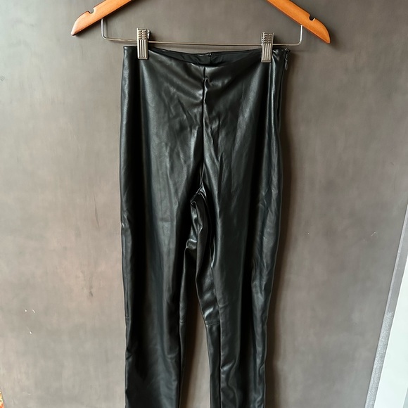 NWOT Fabletics black vegan leather leggings - Picture 4 of 7